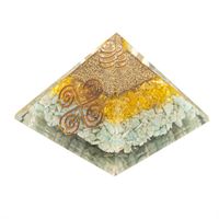 Orgonite Piramide Citrien/ Amazoniet - Vastu - (75 mm)