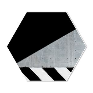 Hexagon Structuren op Straat No.1 100 breed x 86.6 hoog Zwart