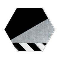 Hexagon Structuren op Straat No.1 60 breed x 52 hoog Wit - thumbnail