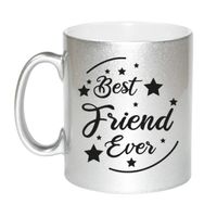 Zilveren Best Friend Ever cadeau koffiemok / theebeker 330 ml - thumbnail