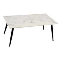 Hoofdtafel Gift Decor Wit Zwart 60 x 110 x 45 cm Marmer