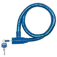 Dunlop kabelslot - blauw - met plastic coating - 80 cm - Fietsslot voor motor/scooter/brommer/fiets