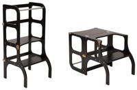 Ette Tete Leertoren Step'n Sit | Inklapbaar tot tafel en stoel | Zwart met goud
