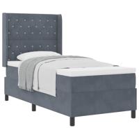 Boxspringbed met matras Donkergrijs 90 x 190 cm Fluweel