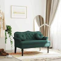 Bankje met kussens 120,5x65x75 cm fluweel donkergroen