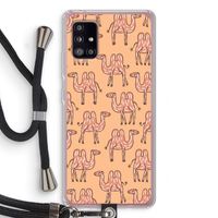 Kameel: Samsung Galaxy A51 5G Transparant Hoesje met koord Kameel: Samsung Galaxy A51 5G Transparant Hoesje met koord