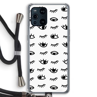 Eye pattern #2: Oppo Find X3 Transparant Hoesje met koord