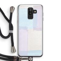 Square pastel: Samsung Galaxy J8 (2018) Transparant Hoesje met koord