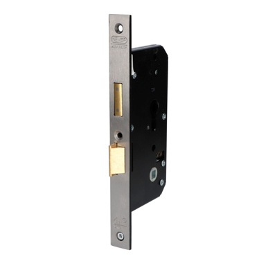 Nemef 4429 Veiligheidsdeurslot | SKG** | DM70mm | PC72mm cilinder boven kruk | krukgat 8mm | voorplaat RVS 24x235mm afgerond | messing dag- en