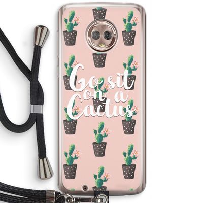 Cactus quote: Motorola Moto G6 Transparant Hoesje met koord