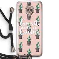 Cactus quote: Motorola Moto G6 Transparant Hoesje met koord