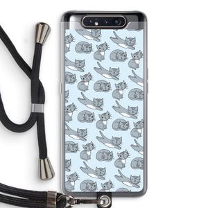 Poezen: Samsung Galaxy A80 Transparant Hoesje met koord