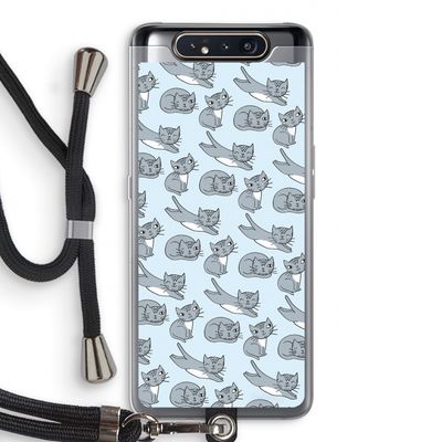 Poezen: Samsung Galaxy A80 Transparant Hoesje met koord