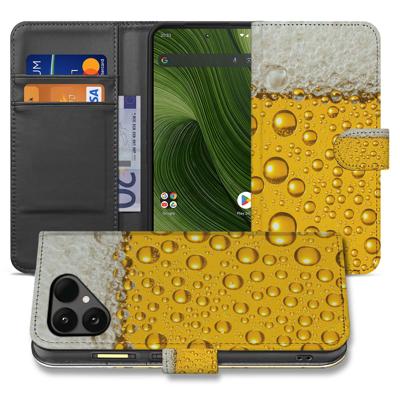 Fairphone 6 | Bookcase | Hoesje Met Bierprint Design, Geel Schuim En Magnetische Sluiting