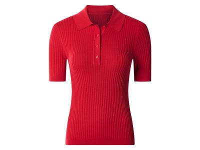 esmara Geribde dames polo (Rood, L (44/46)) esmara Geribde dames polo (Rood, L (44/46))