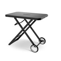 Cozze - Werktafel Kunststof Opvouwbaar met Stalen Frame en Wielen - Aluminium - Zwart - thumbnail