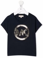 Michael Kors Kids t-shirt à logo brodé de sequins - Bleu