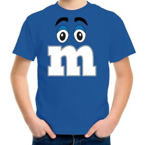 Verkleed t-shirt M voor kinderen - blauw - jongen - carnaval/themafeest kostuum