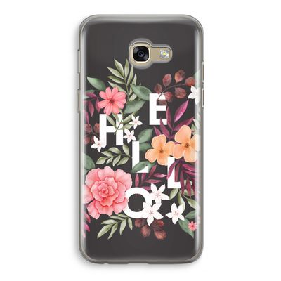 Hello in flowers: Samsung Galaxy A5 (2017) Transparant Hoesje