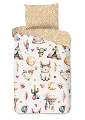Good Morning Kinderdekbedovertrek "woestijnvosjes met cactussen tipi tenten en boho elementen" - Multi - (140x200 cm) - Katoen Good Morning Kinderdekbedovertrek "woestijnvosjes met cactussen tipi tenten en boho elementen" - Multi - (140x200 cm) - Katoen
