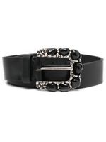 P.A.R.O.S.H. ceinture en cuir à ornements de pierres précieuses - Noir P.A.R.O.S.H. ceinture en cuir à ornements de pierres précieuses - Noir