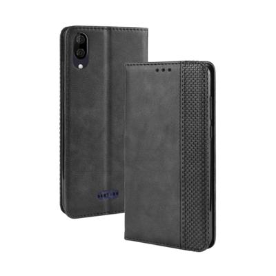 Magnetische Buckle retro Crazy Horse textuur horizontale Flip lederen case voor Wiko Y80 met houder & kaartsleuven & fotolijstjes (zwart)