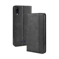 Magnetische Buckle retro Crazy Horse textuur horizontale Flip lederen case voor Wiko Y80 met houder & kaartsleuven & fotolijstjes (zwart)