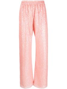 Stine Goya pantalon droit Fatou brodé de sequins - Rose