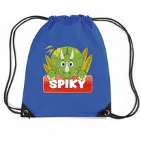 Spiky de dinosaurier trekkoord rugzak / gymtas blauw voor kinderen   -