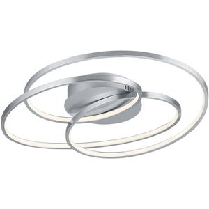 LED Plafondlamp - Trion Gilo - 38W - Warm Wit 3000K - Dimbaar - Rond - Mat Nikkel - Aluminium