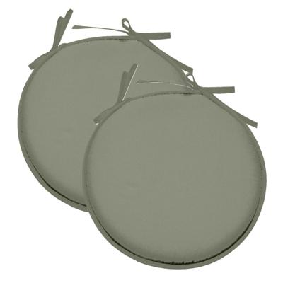 Stof Textile Home stoelkussens - 2x - groen - D40 x H3 cm - voor binnen - rond