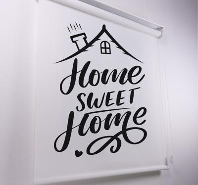 Hoofdslaapkamer rolgordijnën Zwarte tekst sweet home