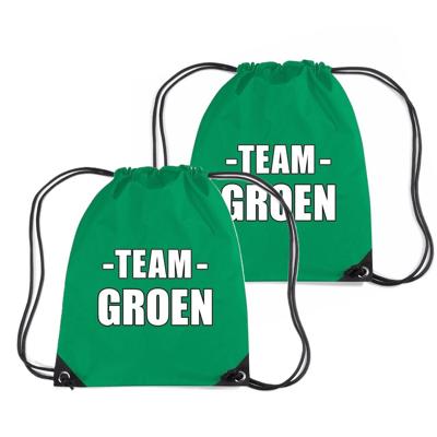 Sportdag tasje - Team groen - opberg rugtas/ sporttas - 11 Liter - 4x34 cm - div kleuren
