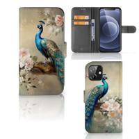 Telefoonhoesje | Met pasjeshouder | voor iPhone 12 | 12 Pro (6.1") Vintage Pauwen