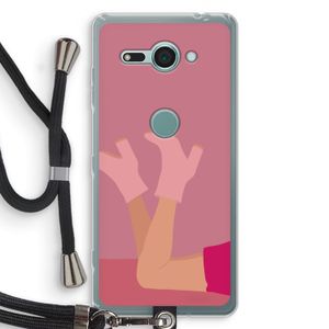 Pink boots: Sony Xperia XZ2 Compact Transparant Hoesje met koord