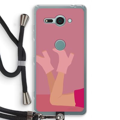 Pink boots: Sony Xperia XZ2 Compact Transparant Hoesje met koord
