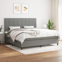 Boxspring met matras stof donkergrijs 200x200 cm