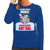 Kut Kerstbal sweater / foute Kersttrui Ik vroeg om een mobiel krijg ik deze kut bal blauw voor dames - thumbnail