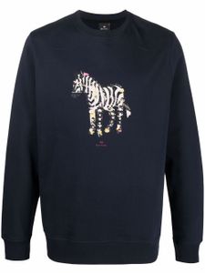 PS Paul Smith pull en coton biologique à imprimé zèbre - Bleu