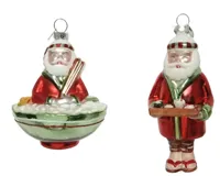 Kersthanger glas sushi kerstman l7b7h10cm - 1 stuk Kersthanger glas sushi kerstman l7b7h10cm - 1 stuk