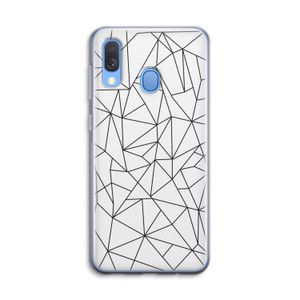 Geometrische lijnen zwart: Samsung Galaxy A40 Transparant Hoesje