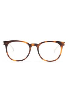 Saint Laurent Eyewear lunettes de vue rondes à effet écailles de tortue - Marron