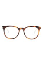 Saint Laurent Eyewear lunettes de vue rondes à effet écailles de tortue - Marron