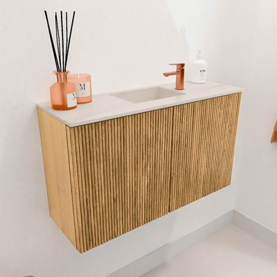 Toiletmeubel Mondiaz Joya Dlux | 70 cm | Meubelkleur Oak | Faye wastafel Meli Wasbak Midden | 1 kraangat