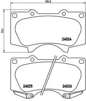 Remmenset, remschijf BREMBO, Remschijftype: Binnen geventileerd, Inbouwplaats: Vooras, u.a. für Toyota, Lexus