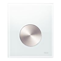 Urinoir Bedieningsplaat TECE Loop Glas Wit 10,4x12,4 cm (met RVS geborstelde toets)