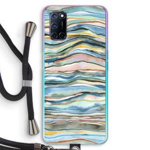 Watercolor Agate: Oppo A52 Transparant Hoesje met koord
