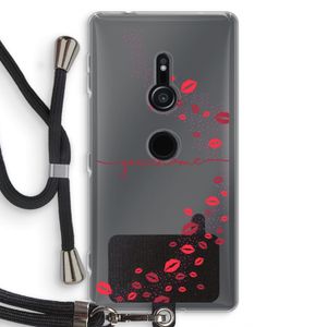 Kusjes: Sony Xperia XZ2 Transparant Hoesje met koord