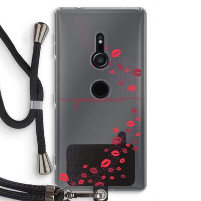 Kusjes: Sony Xperia XZ2 Transparant Hoesje met koord