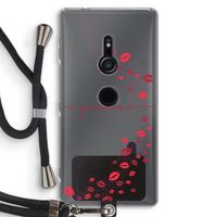 Kusjes: Sony Xperia XZ2 Transparant Hoesje met koord